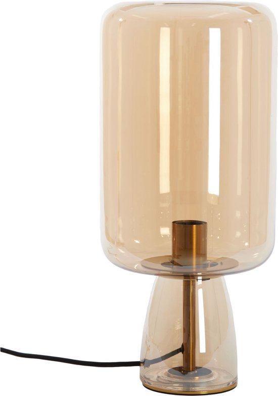 Light&living Lampe à poser Ø21x45 cm LOTTA verre ambre + or | bol
