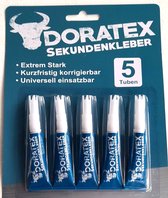 Doratex secondelijm - 5x - 2 gram - hobby superlijm