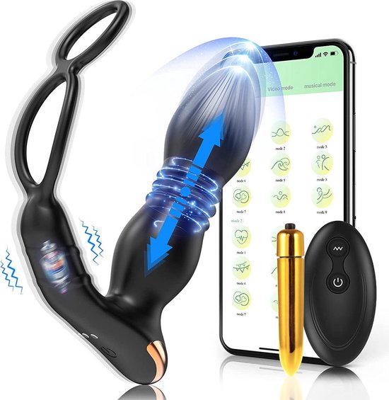 LoveVlijt - Luxe Prostaat Stimulator met Cockring - 10 Vibratiestanden - Vibrerende Butplugg - Anaal Dildo voor Mannen - Draadloos - Dubbele Stimulatie - Op afstand - Inclusief Extra Vibrator en App