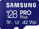 Samsung PRO Plus - Micro SD Kaart - Inclusief SD Adapter - 180 & 130 MB/s - 128 GB