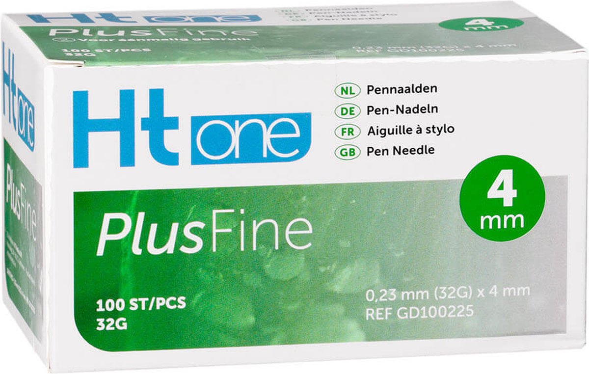 Goedkoopste HT One PlusFine Pennaalden 4mm 32G - 100 Stuks - Steriel verpakt - voor Comfortabele en Betrouwbare Insulinetoediening