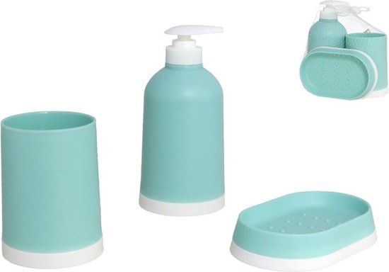 Klassieke Badset 3 delig voor in de badkamer Turquoise
