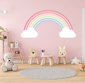 ®Stickerkamer - Muursticker - Regenboog - Wolken - Muurdecoratie - Wanddecoratie - Jongen - Meisje - Kinderkamer - Babykamer