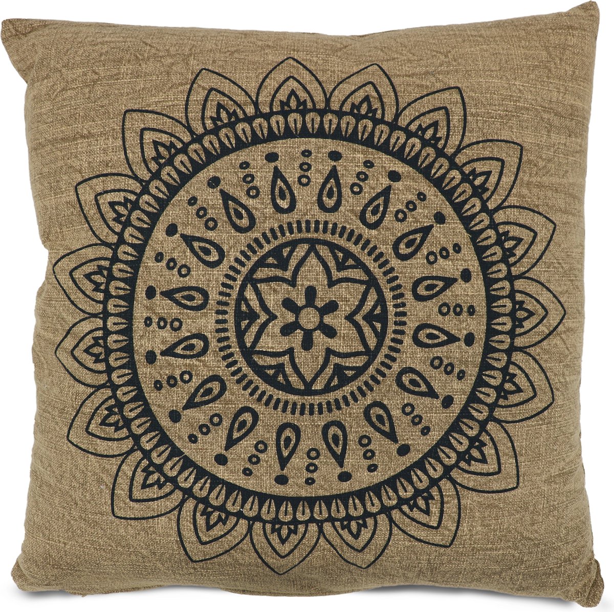 SIZO kussen Mandala 45 x 45 cm - Sand/Naturel - Inclusief vulling