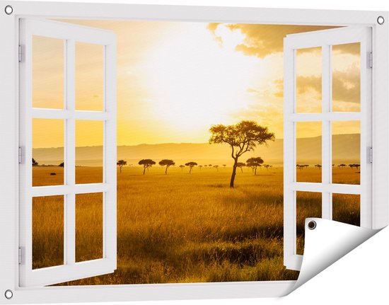 Tableau Toile 'Coucher De Soleil Savane éléphants' 90x60 Cm - Déco Murale Moderne Pour Salon, Chambre, Bureau - 4