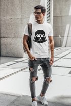 Rick & Rich - T-Shirt Darth Vader 3 - T-Shirt Star Wars - Wit Shirt - T-shirt met opdruk - Shirt met ronde hals - T-shirt Man - T-shirt met ronde hals - T-shirt maat S
