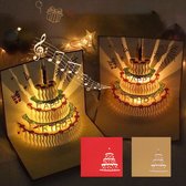 Loha- party® Set de cartes d'anniversaire 3D - Cartes de vœux de vœux Anniversaire - Gâteau d'anniversaire - Coffret cadeau - Happy anniversaire - Chantez et brillez - LED- Coloré - Carte de vœux Pop up - Enveloppes - 4 pièces