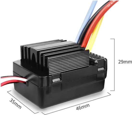 60A Geborstelde ESC met XT60-stekker, Bescherming Tegen Oververhitting Aluminium RC Auto Elektrische Snelheidsregelaar voor 540 550 750 Geborstelde Motor