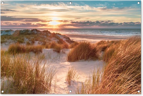 Duin - Planten - Zonsondergang - Strand - Zee - Tuindoek