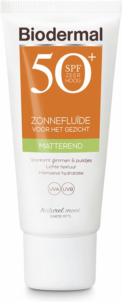 Goedkoopste 2x Biodermal Zonnefluïde Gezicht Matterend SPF 50 40 ml