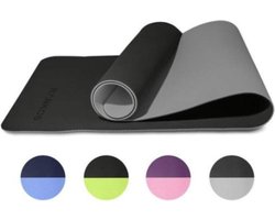 Rankos Sport Fitnessmat – 183 cm x 61 cm x 0.6 cm – Zwart – Yoga Mat - Sport mat - Inclusief draagriem – Hoogwaardige kwaliteit trainingsmat - Anti Slip mat - 100% Huidvriendelijk & Duurzaam