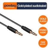 Powteq premium Gold-plated audiokabel - 3 meter - 3.5mm 2x male - Stereo audio - Hoofdtelefoonaansluiting -