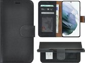 MoDo hoesje Geschikt voor Samsung Galaxy A54 - Echt Leer Book Case - Zwart