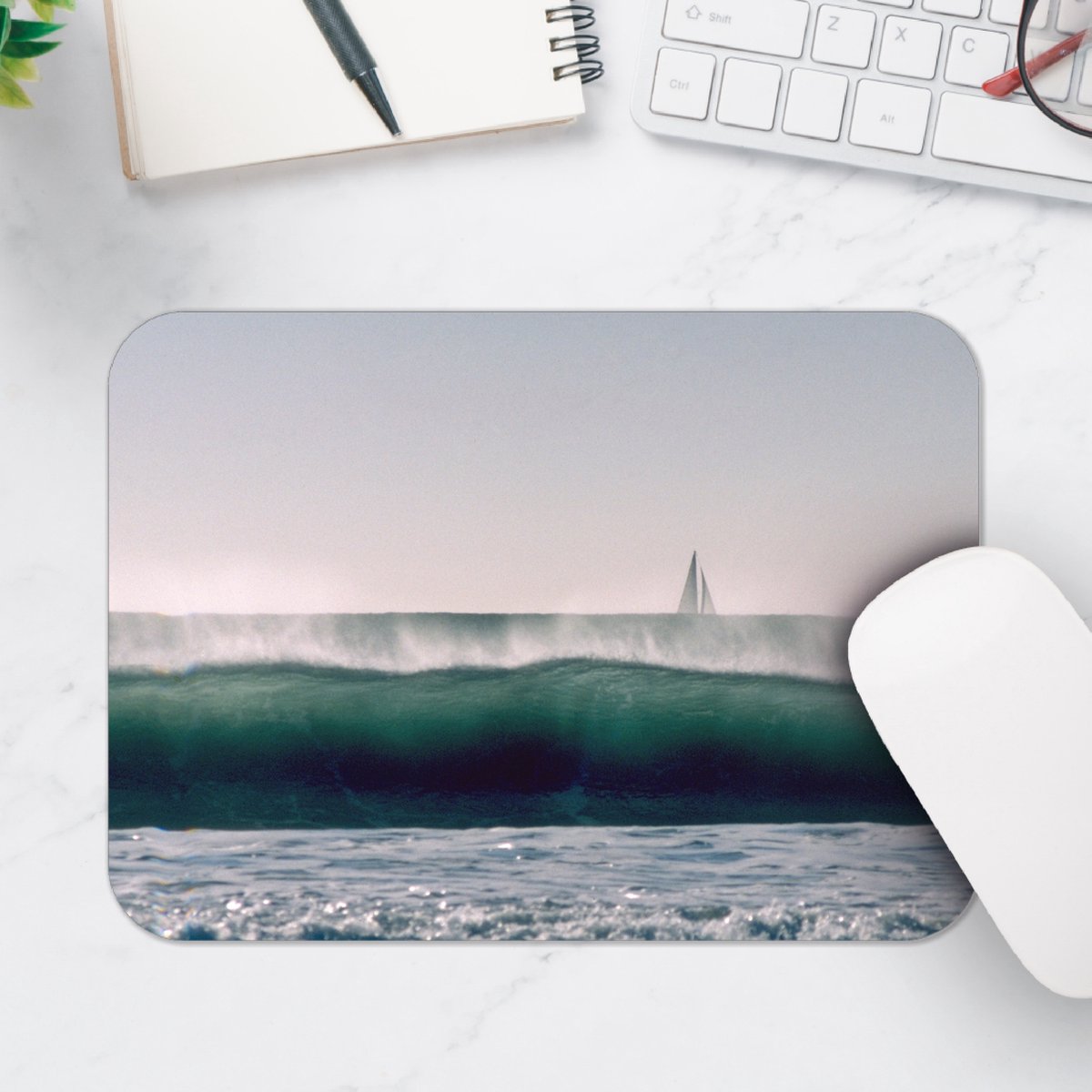 Muismat - Grote Golf - 25x18 cm - 2 mm Dik - Muismat van Vinyl