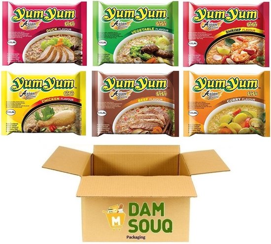 Damsouq® Instant Noedels Noodles Mixpakket 6 Soorten Yum Yum (Kip, eend,  garnaal,... | bol