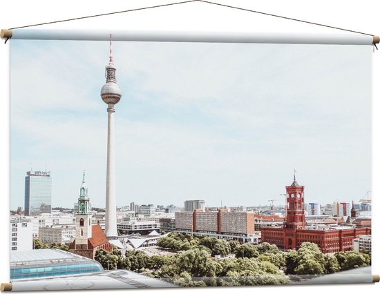 Textielposter - Duitse Stad met Mooie Gebouwen - 120x80 cm Foto op Textiel