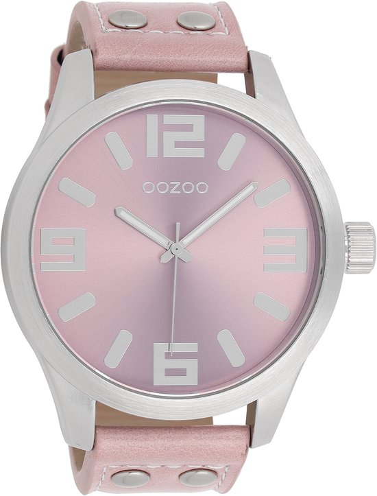 OOZOO Timepieces C1008 - Horloge - 50 mm - Leer - Roze