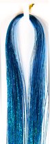 Luxurious-Hairextensions - Hair Glitter BLUE - Tinsels - Haar Tinsels - Sparkle - Metallic Tinsels - Haar Glitter - Haar versiering - Haartrend - Per 1 Pak