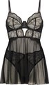 Hunkemöller Babydoll Isabelle Dames Neglige - Black - Maat E80