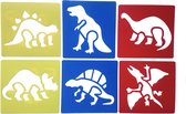 Akyol - Teken sjablonen voor uw kind – Tekenen – Sinterklaas cadeau -Stencils – Stegosaurus – T-rex – Diplodocus – Triceratops – Lambeosaurus – Pteranodon – 6 stuks