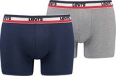 Levi's - Brief Boxershorts 2-Pack Navy Grijs - Heren - Maat XL - Body-fit