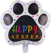 Folie ballon in de vorm van een dieren poot Happy - hond - poot - folie - ballon - dier - huisdier - decoratie