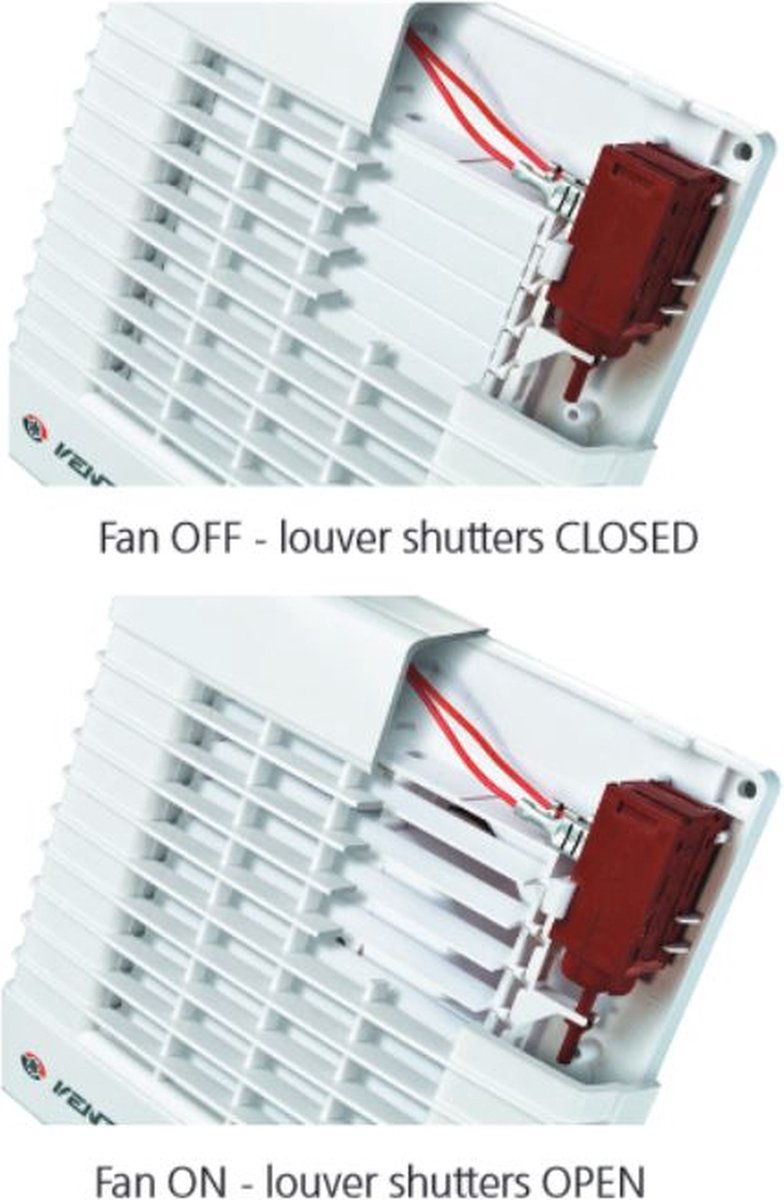 VONLIS Badkamerventilator, ventilator, diameter 125 mm, kabel schakelaar