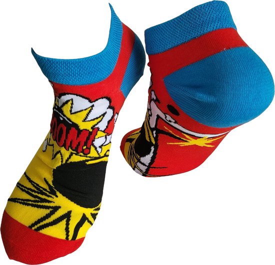 Verjaardag cadeau - Boom sokken – sneaker sokken - felle vrolijke sokken - valentijn cadeau – lage sokken - grappige sokken - leuke dames en heren sokken - moederdag - vaderdag - Socks waar je Happy van wordt - Maat 36-42