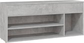 vidaXL - Schoenenbank - 105x30x45 - cm - bewerkt - hout - betongrijs