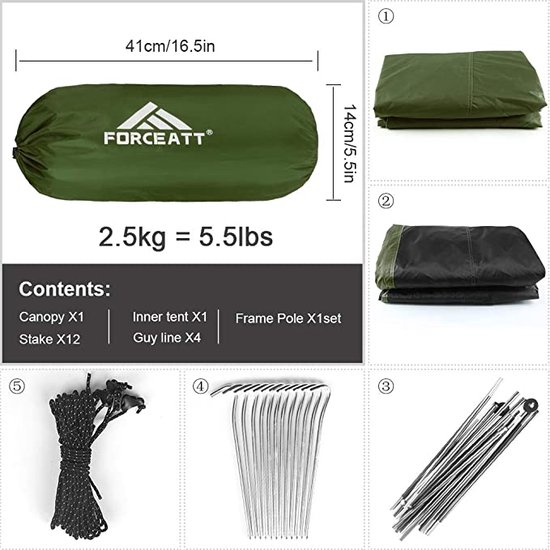 kamping tent / absolutely waterproof, lightweight camping tent with - Tent Ideal for Camping In The Garden, Dome Tent, van Merkloos — afbeelding 5