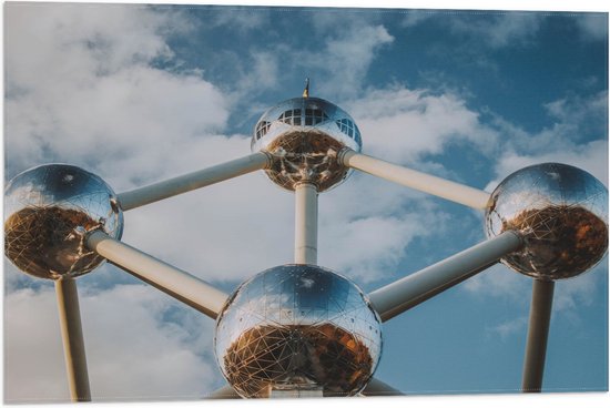 Vlag - Atomium in Brussel, België - 75x50 cm Foto op Polyester Vlag
