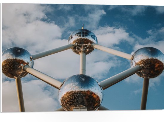PVC Schuimplaat - Atomium in Brussel, België - 75x50 cm Foto op PVC Schuimplaat (Met Ophangsysteem)