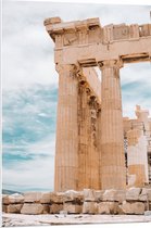 PVC Schuimplaat- Deel van Parthenon in Athene, Griekenland - 70x105 cm Foto op PVC Schuimplaat