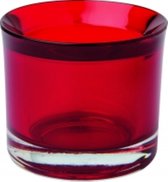 Theelichthouder waxinelichthouder glas - Set van DRIE stuks - rood