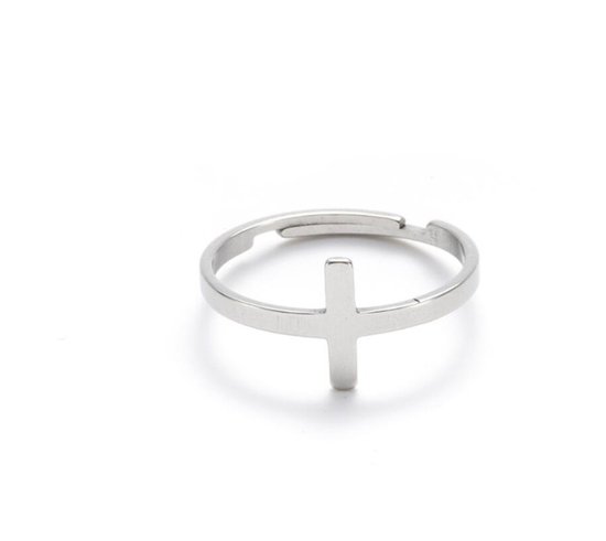 ring - kruis - stainless steel - unisex - religieus - cadeau - Liefs Jade