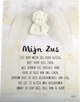 Beschermengel op tegel met uniek gedicht Mijn Zus - Zus - dankjewel- New Dutch®