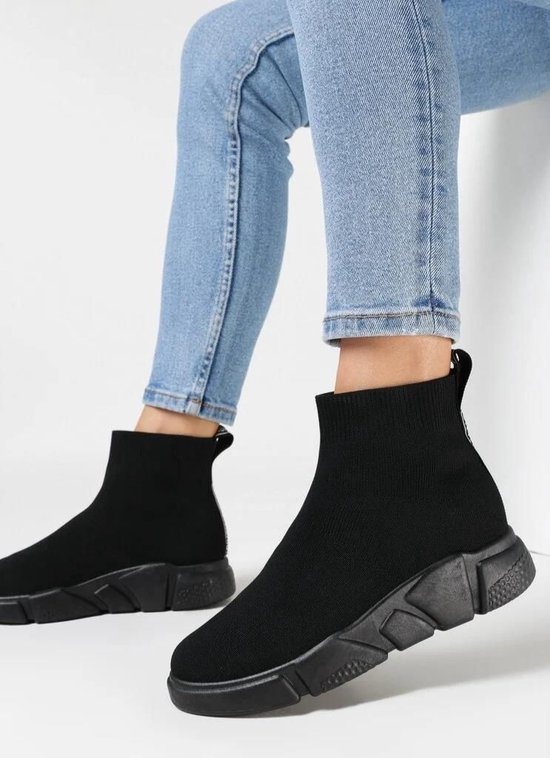 Aardbei hoorbaar Vorm van het schip Zwarte sok schoenen voor dames in look -stijl / New Collectie Maat 38 |  bol.com
