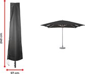Luxe parasolhoes met rits en stok voor staande parasol | 240 x 57 cm | Waterdicht | Rits en stok | Geschikt voor parasol van 300 cm