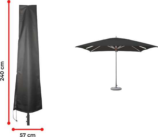 Housse de parasol de Luxe avec fermeture éclair et mât pour parasol sur  pied | 240 x... | bol