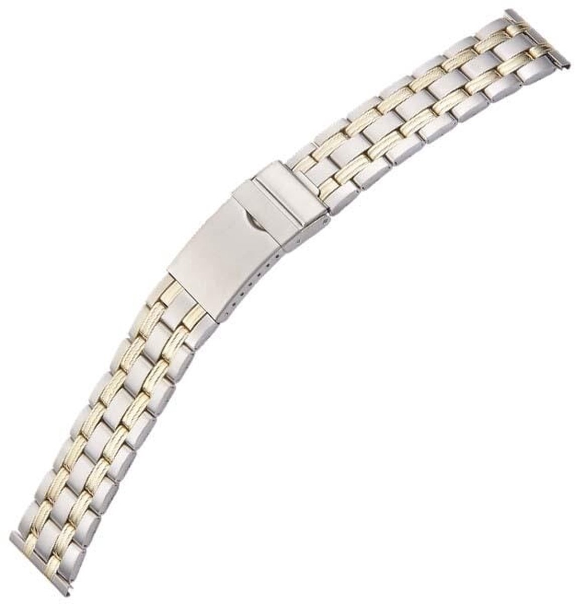 Metallband Edelstahl 22mm bicolor mattiert-poliert