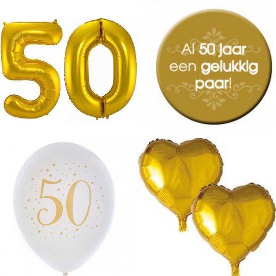 14-delige set met ballonnen en buttons voor een 50-jarig jubileum - 50 -  jubileum -... | bol.com