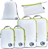 Compressie-pakkubussenset, ultralichte, uitbreidbare reis-pack-organizer voor handbagage, Wit (6 stuks)