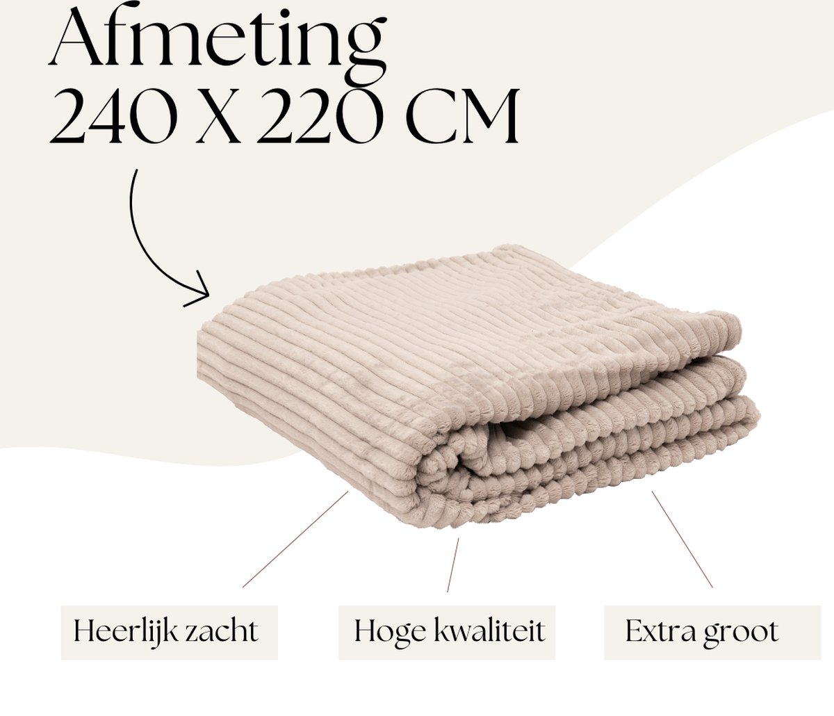 Deken beige 125 x 150 cm NAMDU | Gratis Levering