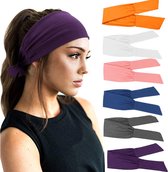 BOTC Haarband - 6 stuks dames haarbanden - Boho hoofdbanden - Retro Brede Haarbanden - voor Yoga & Workout - Elastische