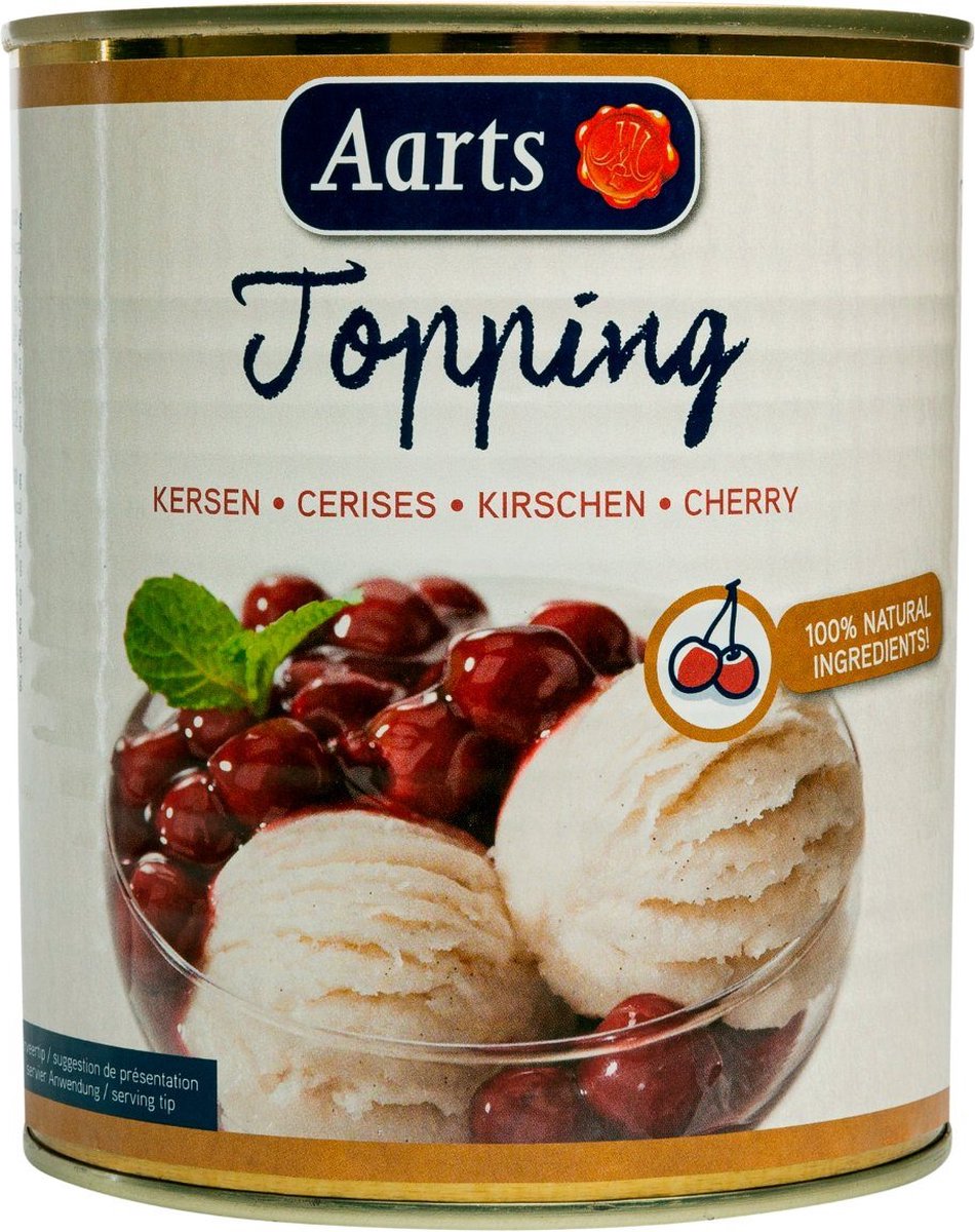 Goedkoopste Aarts Topping kersen - Blik 85 cl