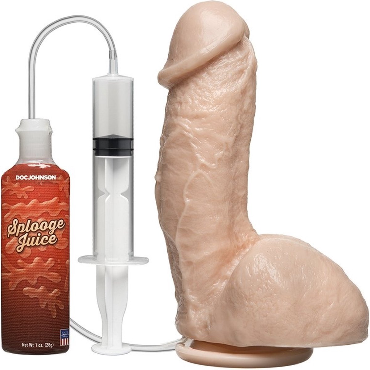 Goedkoopste Doc Johnson Realistic Cocks realistische dildo The Amazing Squirting Realistic Cockkin Beige - 18,8 cm