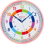 West Watch Ik leer klok kijken Wandklok 30 mm kleur roze