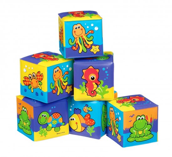 Playgro zachte blokken - Badspeelgoed - Badblokken - Set van 6 stuks - Speelgoed Baby - Speelgoed 1 jaar - Baby Speelgoed - badspeelgoed - speelgoed bad - Baby badspeelgoed