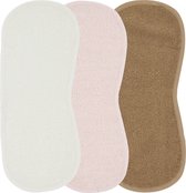 Meyco Uni bavoirs - pack de 3 - tissu éponge - blanc cassé/ rose soft /caramel - 53x20cm