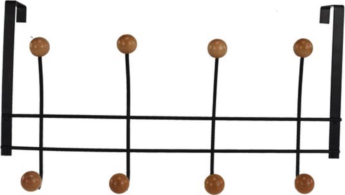 Naturn Living™ Deurkapstok RVS met 8 haken | Deurhaak | Deurhanger | Kapstok deur kapstok | Ophanghaak | Ophangrek | Mat zwart